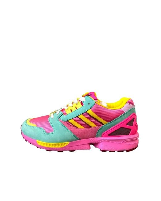 Gucci X Adidas Zx 8000 Two-tone Pink Suede Sneakers