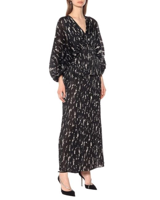 Givenchy Black Pleated Maxi Dress