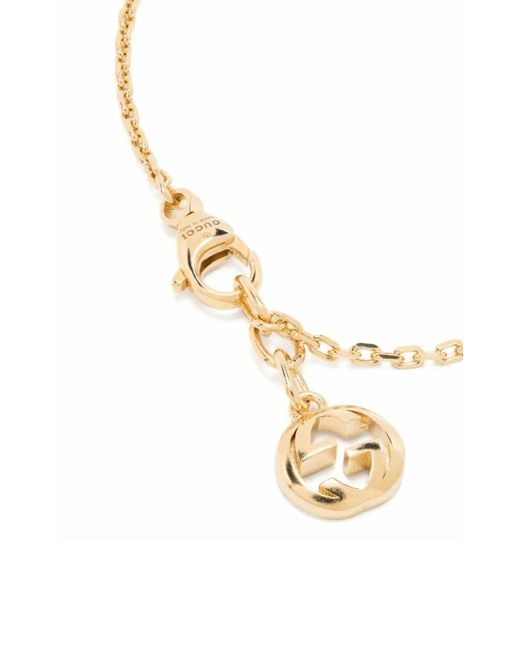 Gucci Metallic Script Crystal Logo Bracelet Gold