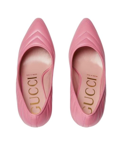 Gucci Pink Matelasse Leather Pump