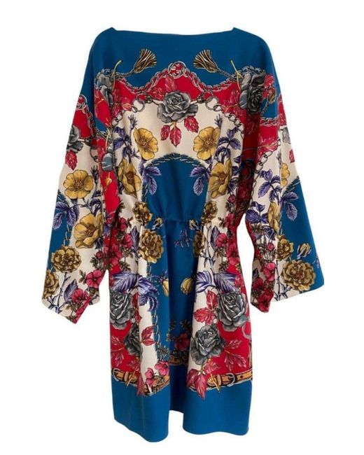 Gucci Blue Boudoir Printed Wool-twill Kaftan Dress