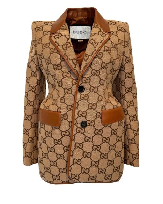 Gucci Brown The Hacker Project Maxi GG Hourglass Jacket