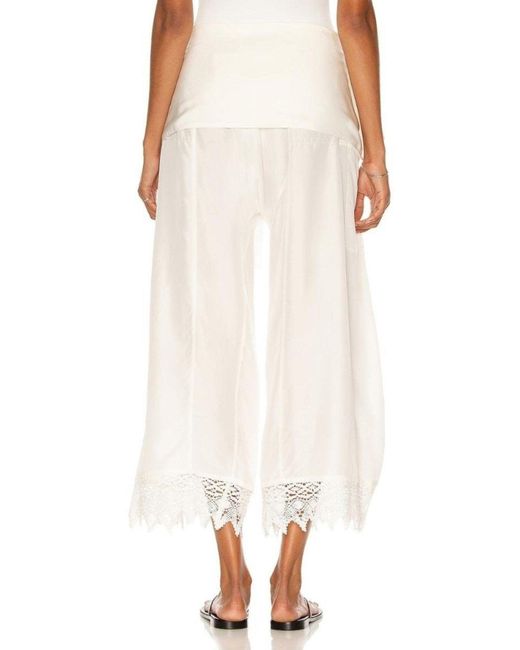 Loewe White Ibiza Macramé Belted Trousers