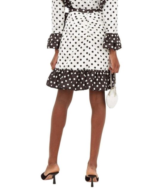 Rodarte Black Ruffled Polka-dot Skirt