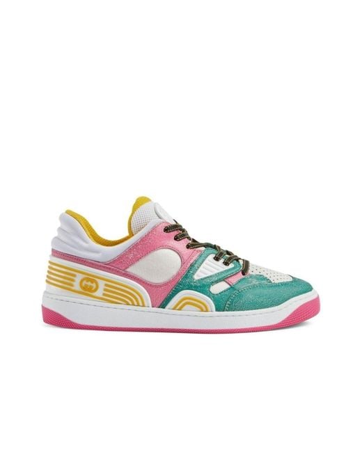 Gucci Blue Basket Panelled Sneakers