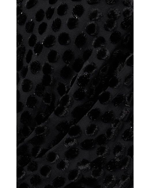 Isabel Marant Black Maray Metallic Printed Silk Midi Dress