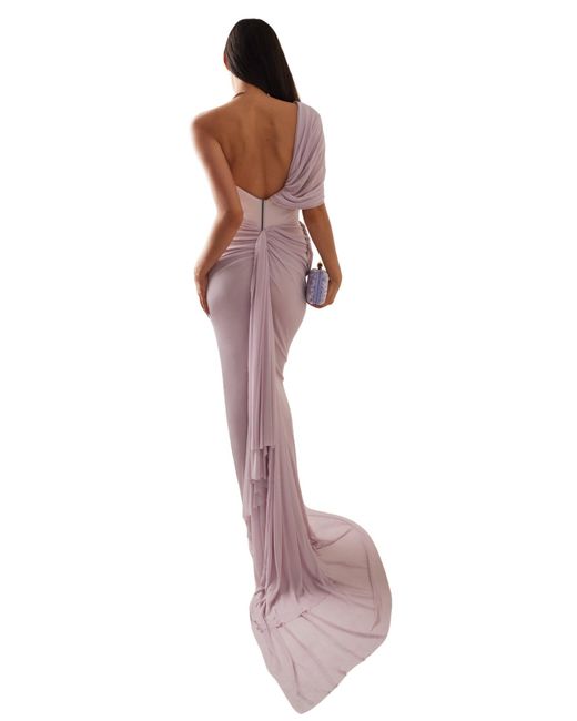 Maticevski Purple Systema Draped Jersey Gown