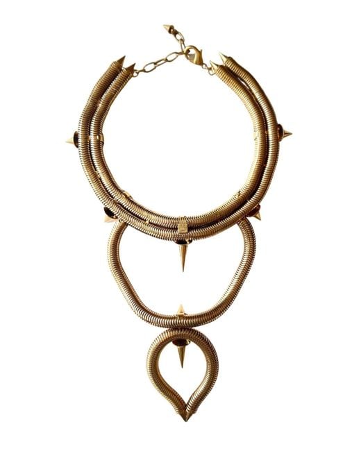 Ela Stone Multicolor Multi Chain Spike Necklace