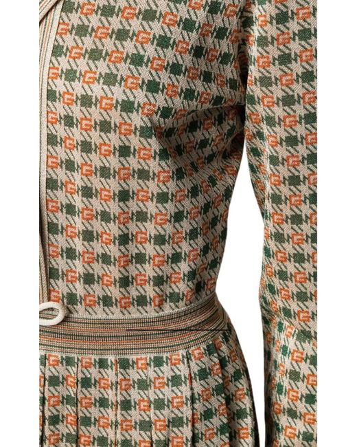 Gucci Natural Long Square G Lamé Dress