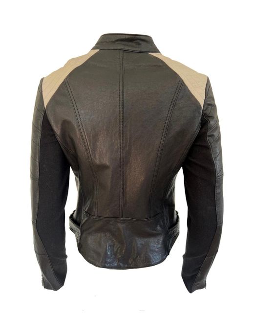 BCBGMAXAZRIA Gray Moto Leather Jacket