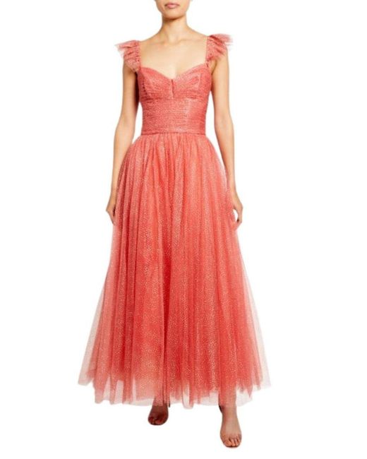 Monique Lhuillier Multicolor Glitter Tulle Cocktail Dress