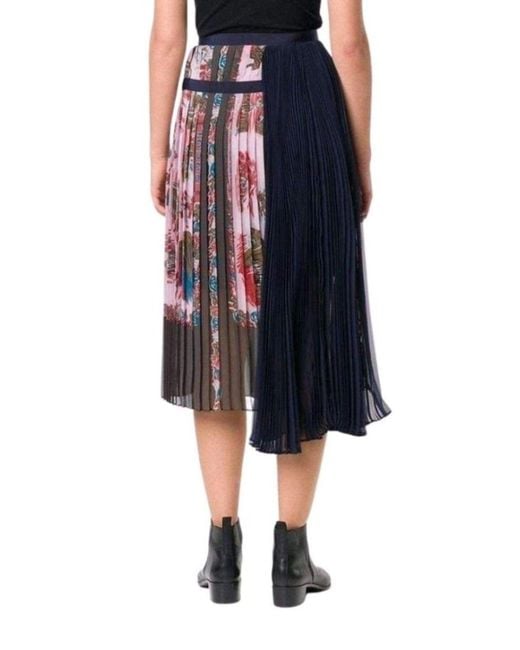 Sacai Multicolor Printed Pleat Skirt