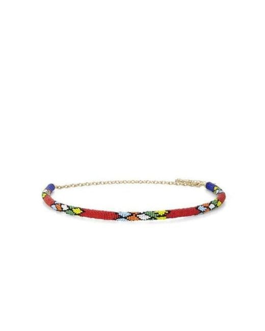 BCBGMAXAZRIA White Beaded-rope Waist Belt