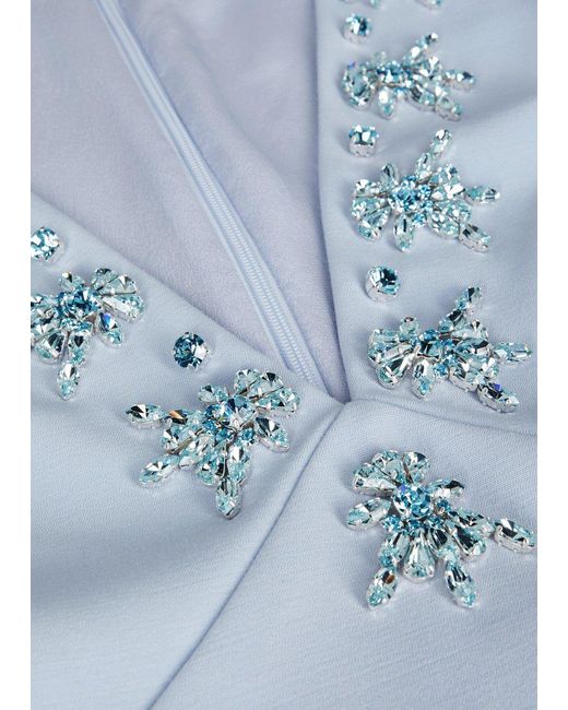 Huishan Zhang Blue Aurore Crystal-embellished Midi Dress