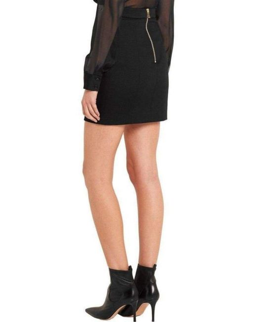 Balmain Black Buttoned Mini Skirt