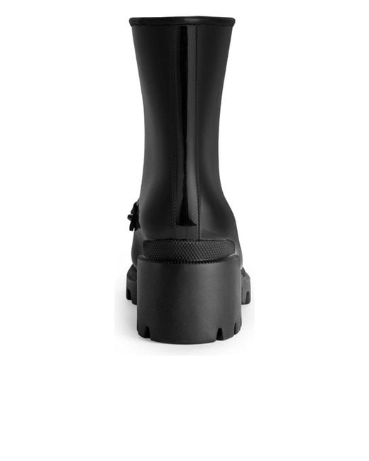 Gucci Black Horsebit - Detailed Heeled Rubber Rain Boots