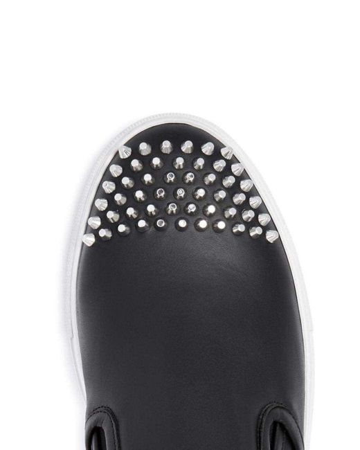 McQ Alexander McQueen Black Chris Studded Leather Slip-on Sneakers for men