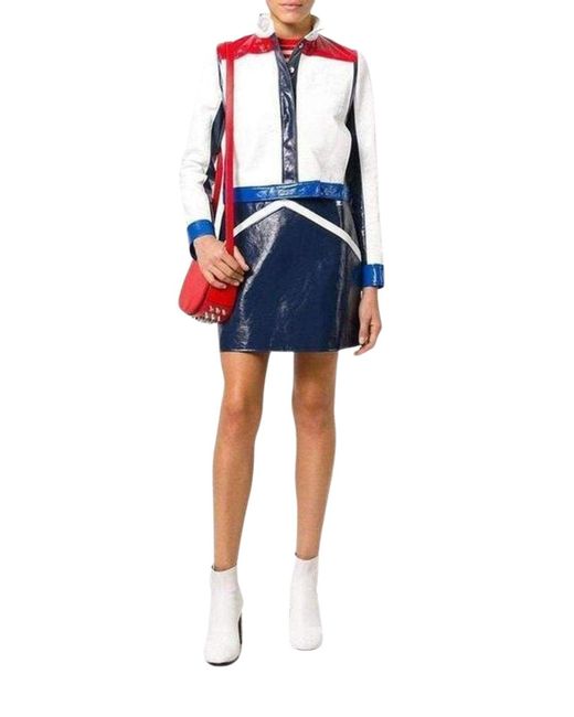 Courreges Blue Rangers Vinyl Mini Skirt