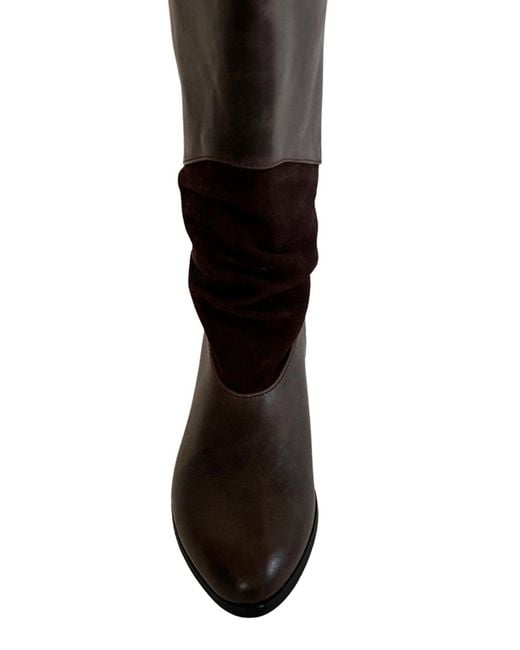 ALDO Black Brown Leather Riding Boots