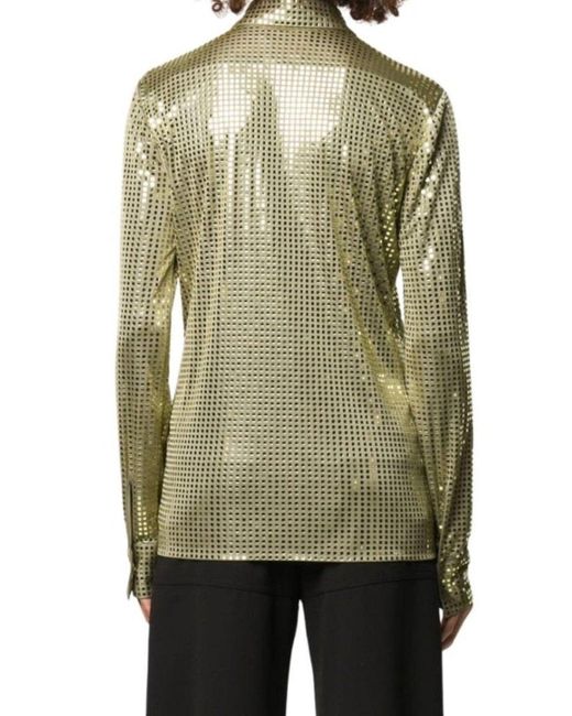 Bottega Veneta Green Sequined Button Front Shirt