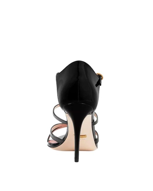 Gucci Black Jerry Patent Leather Cage Sandals