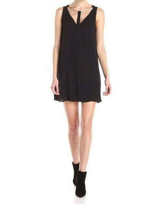 BCBGMAXAZRIA Black Viviene V-neck With Rope Trim Dress