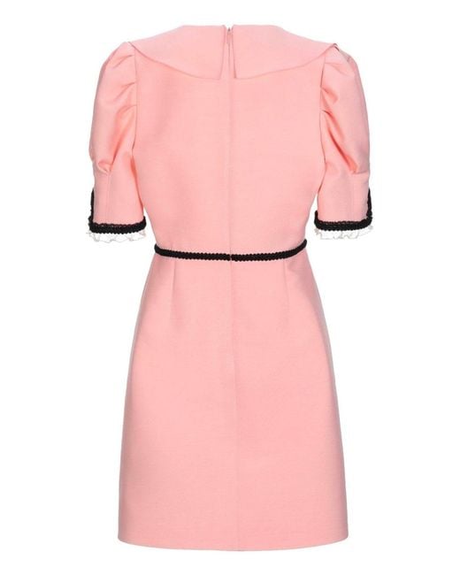 Gucci Pink Crepe Silk Wool Cocktail Dress