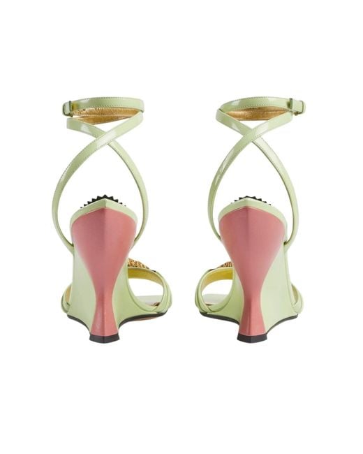Gucci Metallic Two-toned Dora Wedge Sandals