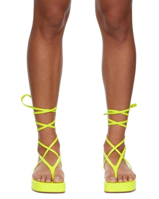 AMINA MUADDI Yellow Jamie Platform Sandals