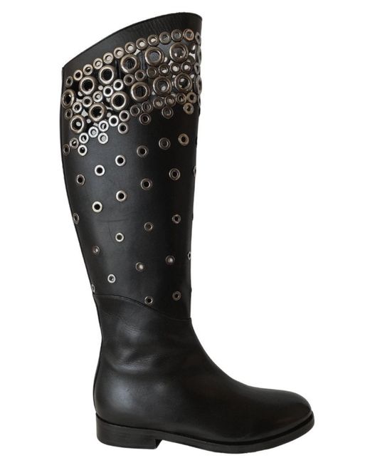 Alaïa Black Knee High Leather Boots