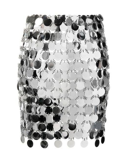 Rabanne Gray Mirror-effect Mini Skirt