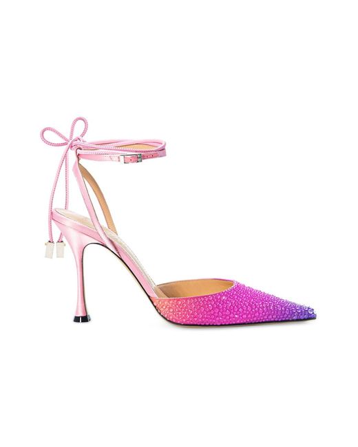 Mach & Mach Crystal-embellished Ombre Satin Pumps in Pink | Lyst