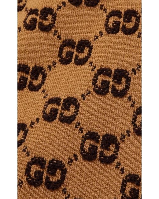 Gucci Natural GG Logo Jacquard Wool Bouclé Midi Skirt