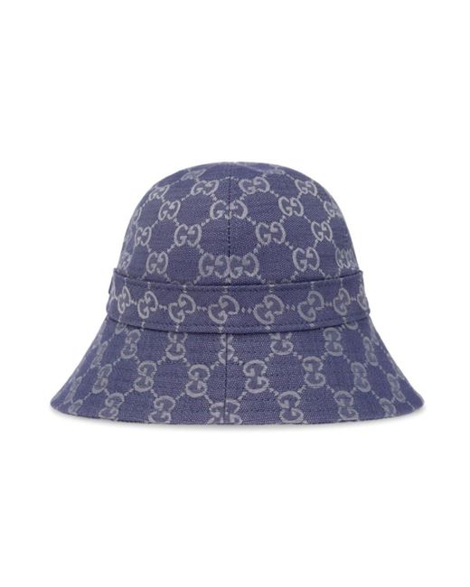 Gucci Blue GG Monogram Bucket Hat