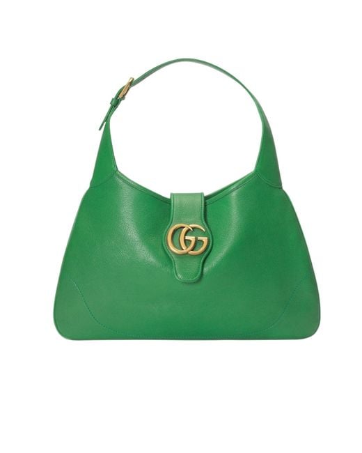 Gucci Aphrodite Green Leather Hobo Shoulder Bag