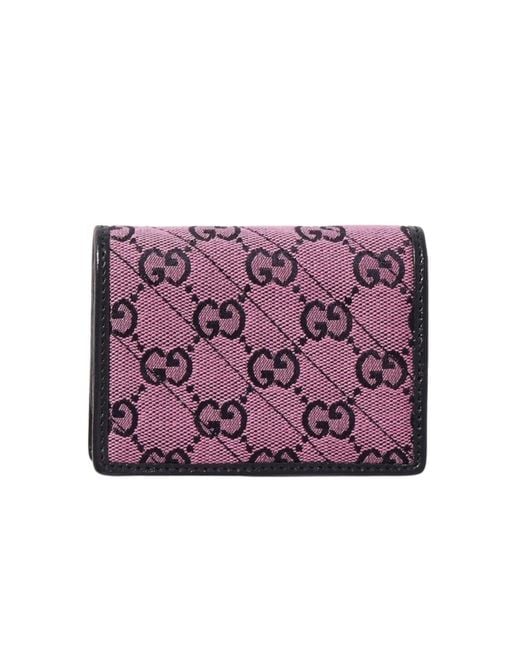 Gucci Purple Pink Gg Marmont Multicolor Wallet