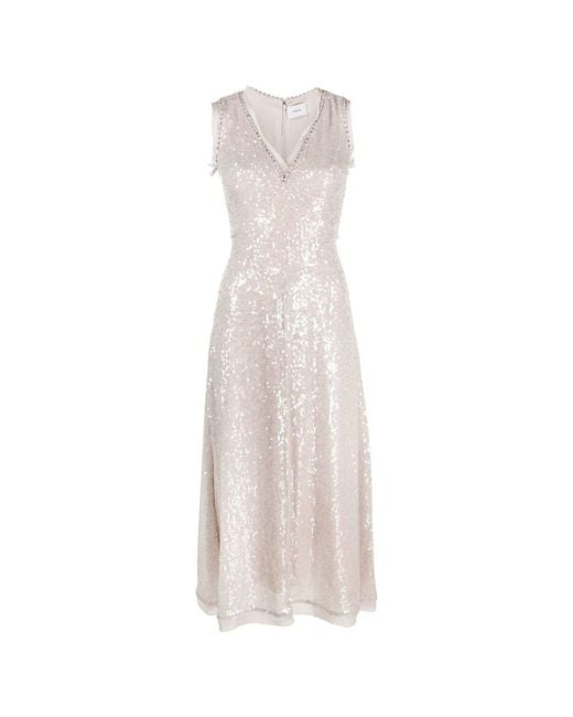 Erdem White Denise Crystal Embellished Sequin Midi Dress