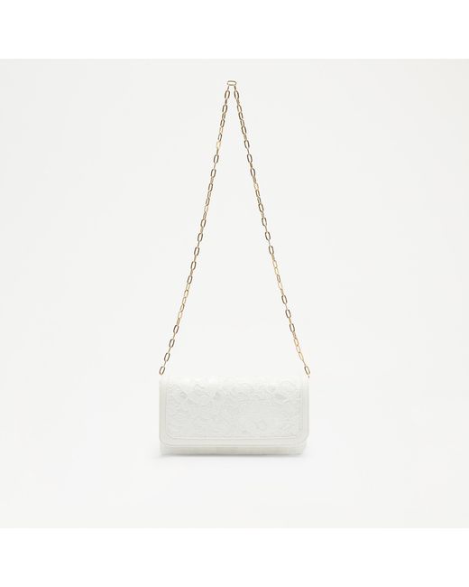 Russell & Bromley White Snipped Clutch Lace Clutch