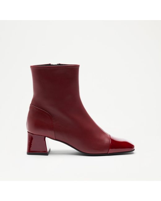 Russell & Bromley Red Thelma Toe Cap Ankle Boot