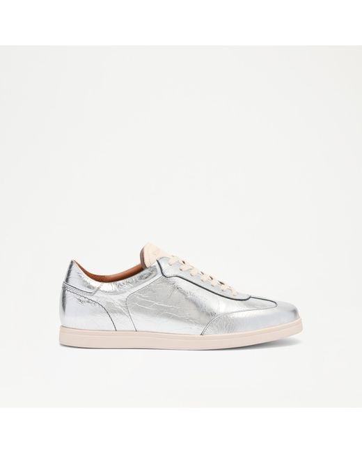 Russell & Bromley White Woodale Low Cupsole Trainer for men