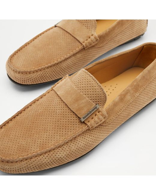 Russell & Bromley Natural REGGIE Men's Beige Suede Hybrid Loafers for men