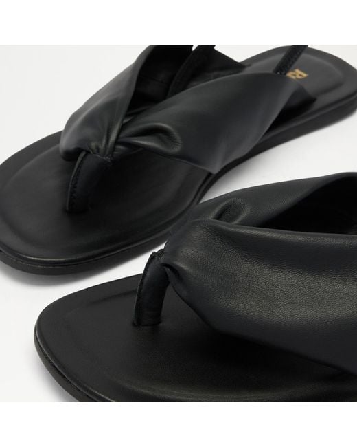 Russell & Bromley Black Butterwick Slingback Thong Sandal