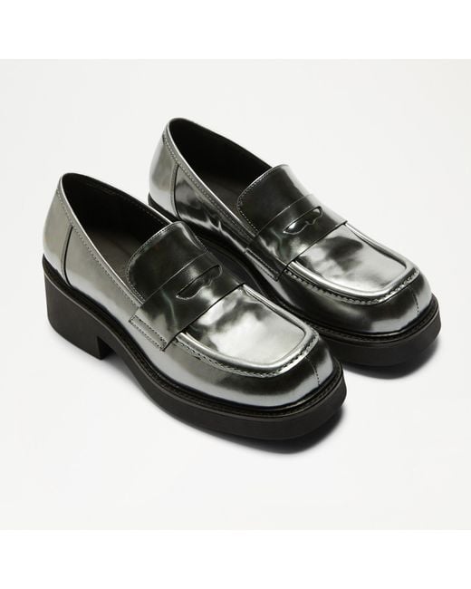 Womens black best sale square toe loafers