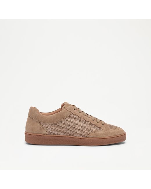 Russell & Bromley Brown Roller Scalloped Lace Up Trainer