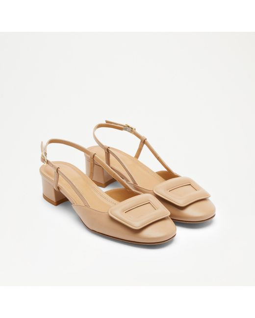 Russell & Bromley Brown Daisy Mid Statement Low Block Heel