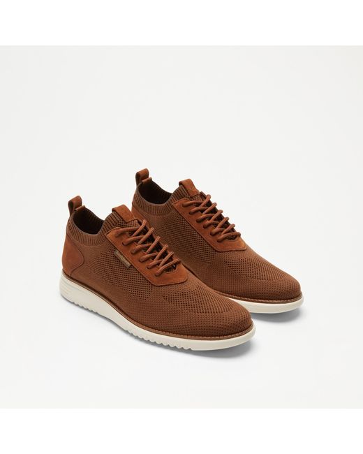 Russell & Bromley Brown Ingleside Knitted Lace Up Sneaker for men