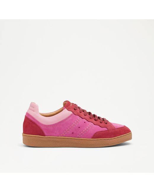 Russell & Bromley Roller Women's Pink Scallop Lace Up Trainer
