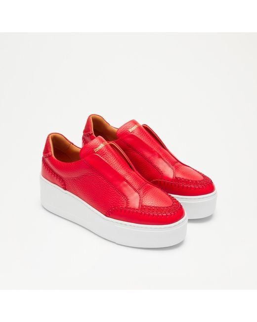 Russell & Bromley Red Park Line Laceless Flatform Sneaker