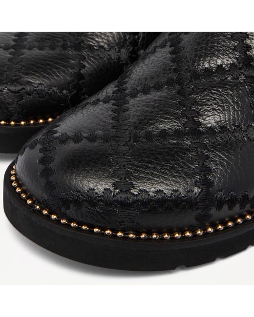 Russell & Bromley Westside Women's Black Leather Quilted Slingback Clogs