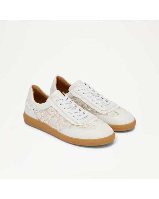 Russell & Bromley White Nordic Lace Feature Lace Trainer